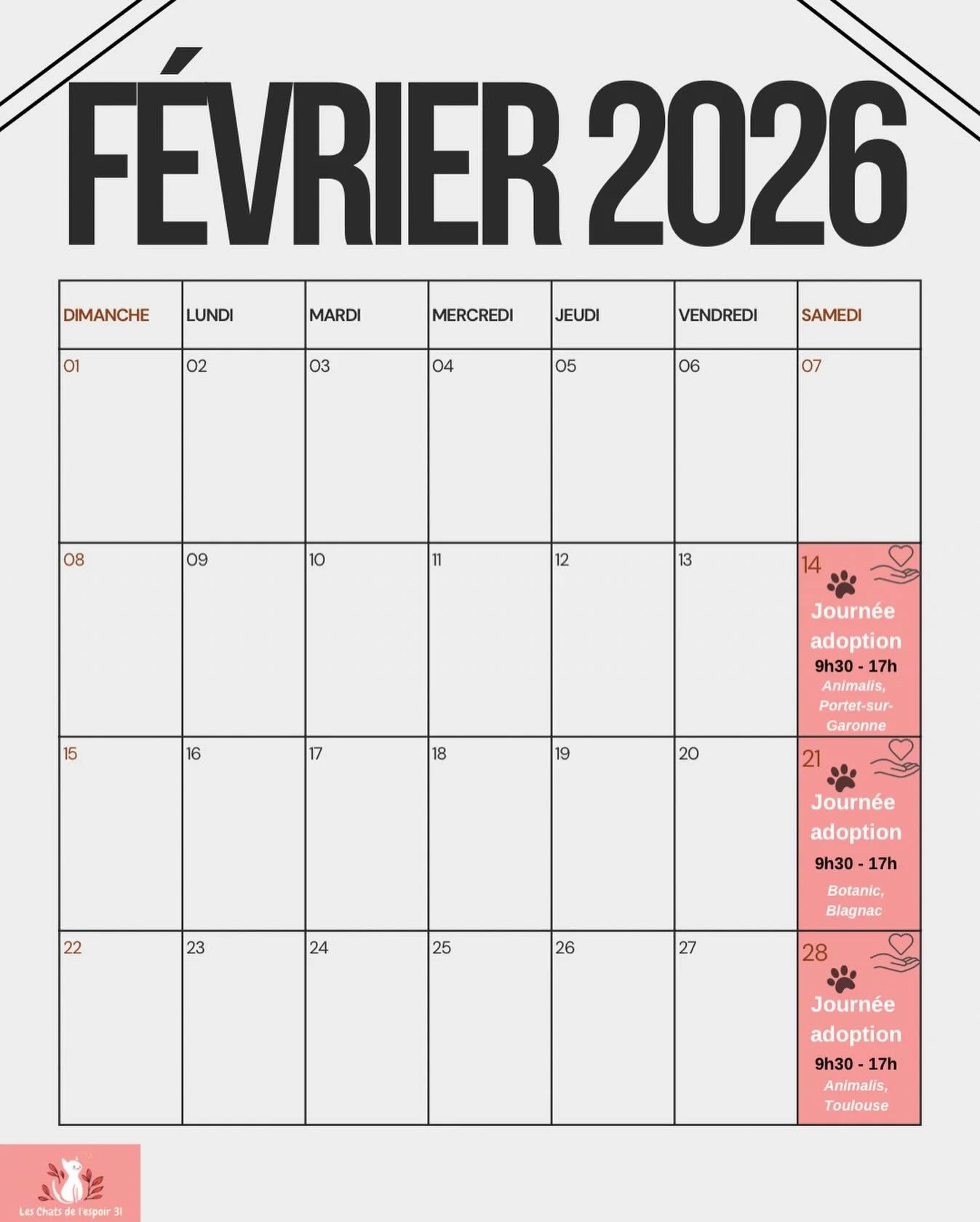 Agenda f&eacute;vrier 2026 ✨