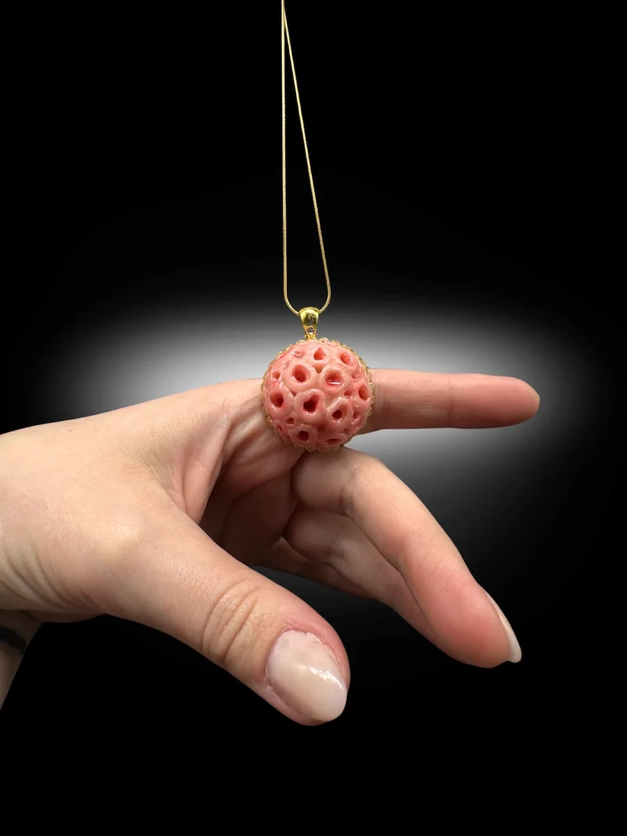 organic textured statement necklace worn showing scale and placement