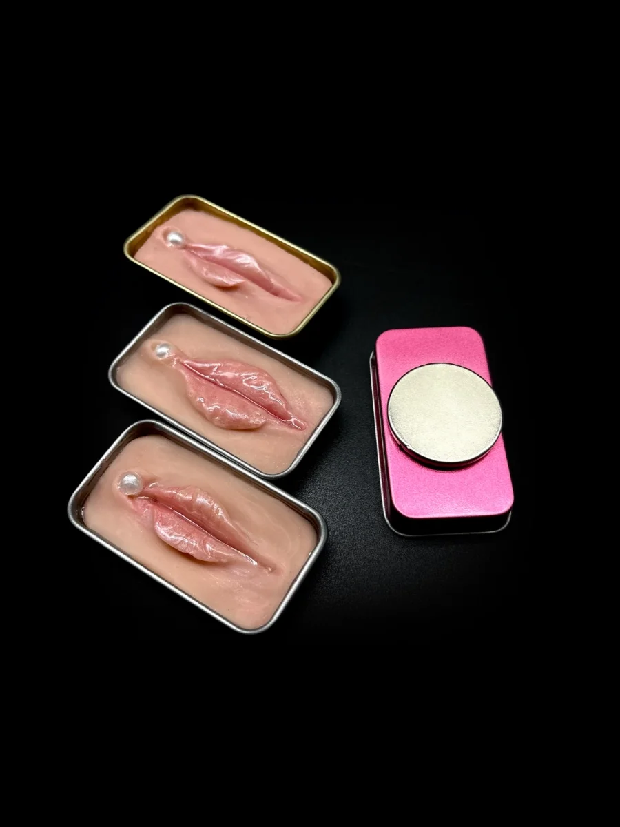 set of three oddity magnets with organic sculpted shapes and glossy finish