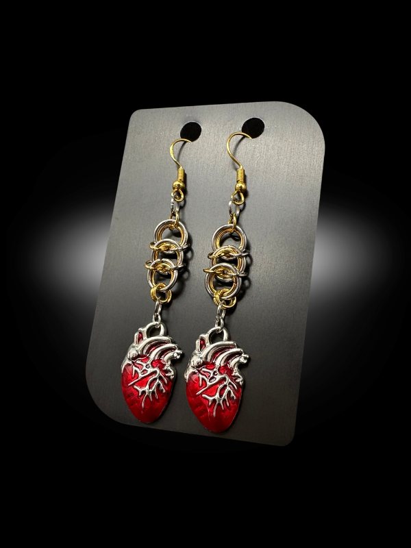 "SOFTCORE HEARTBREAK"  - Chainmail Earrings
