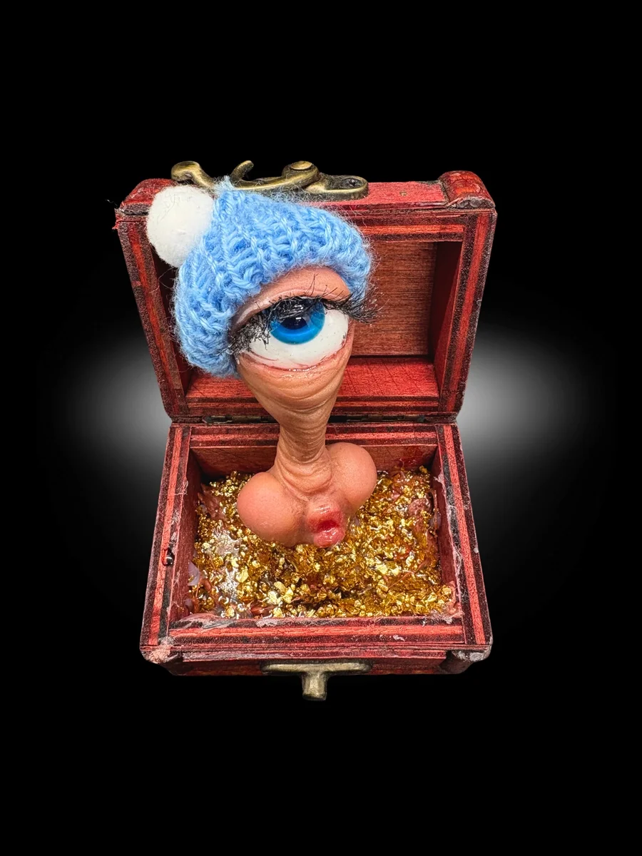 creepy surreal sculpture representing generational wealth and inheritance theme