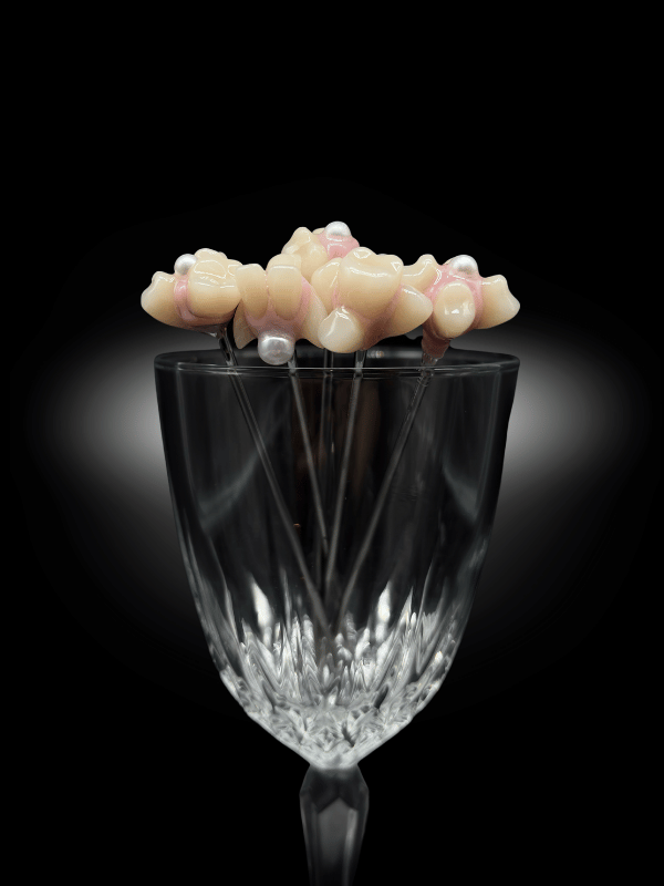 No More Candies handmade cocktail picks set of 5 on black background