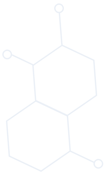 Outline of a chemical structure with hexagonal and circular shapes.