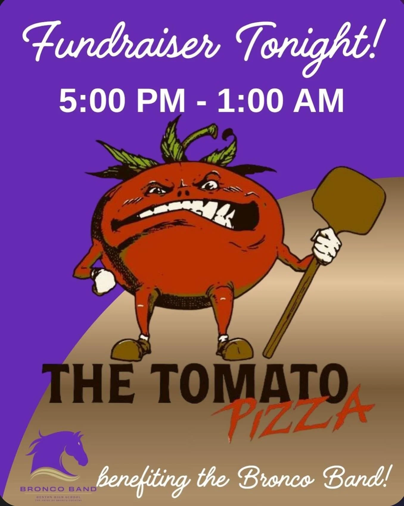 We have yet another fundraiser opportunity happening TONIGHT!! Head out to The Tomato Pizza and tell them you&rsquo;re with us!! Yum!! 🍅🍕
-
-
-
#pizza #band #tomato #marchingband #winterguard #woodwinds #brass #percussion #colorguard #pobc #dhs #de
