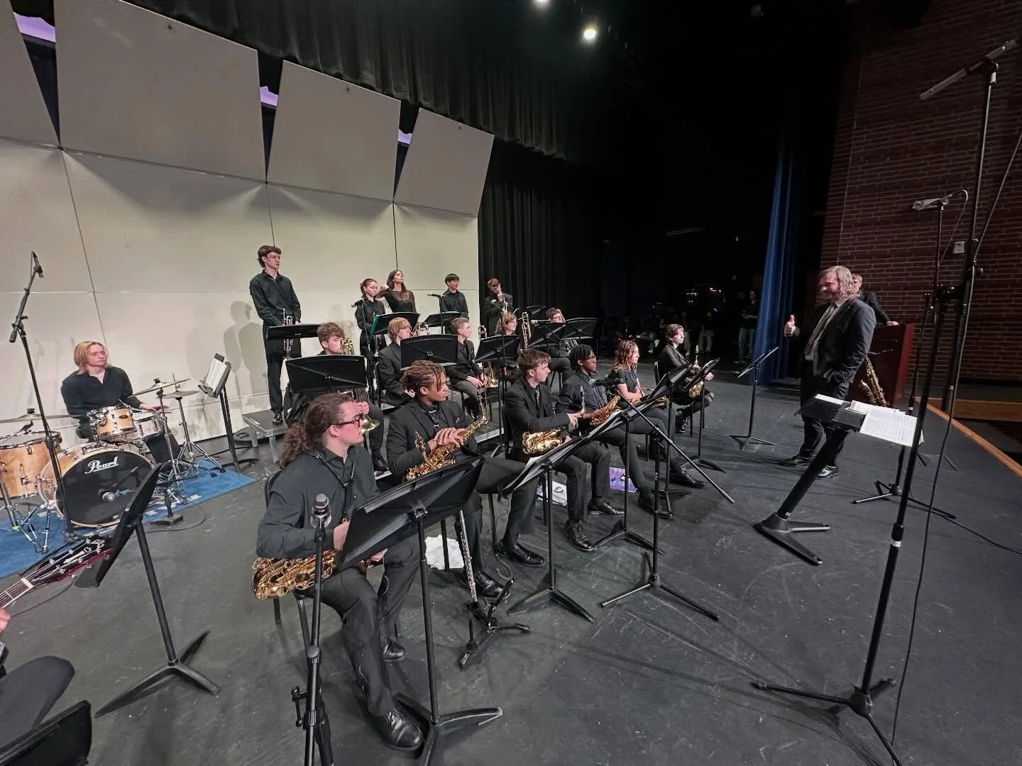 At the Wylie East Jazz Festival Lab Band 1 played great! Lab Band 2 plays at 2:35p! Way to go Denton Jazz Bands!!!