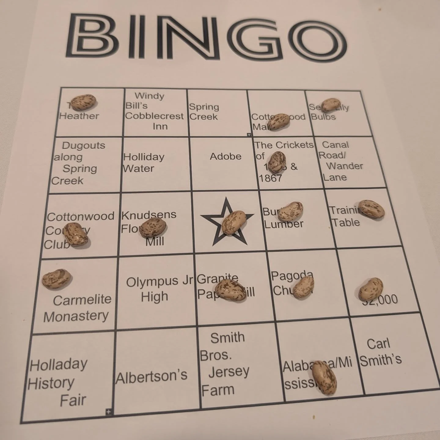 Had a fantastic evening at the Holladay History Fair last night!
There were games and crafts for kids of all ages, and one of my favorites was History Bingo—a fun way to learn about our city’s past while competing for some great prizes.