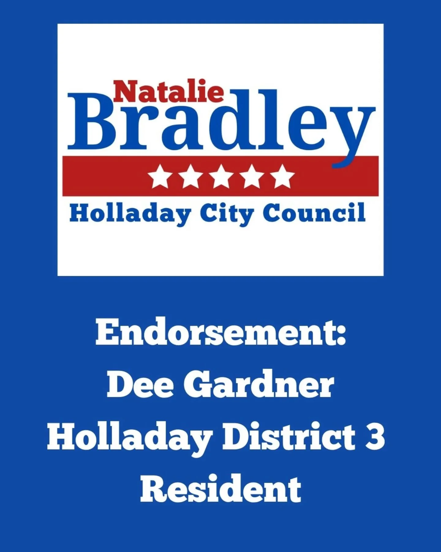 Thank you Dee for the reminder that we have hope when we vote and show up for our community. I'm grateful to have your support. 
#bradleyforholladay #holladaydistrict3 #endoresement #vote2025