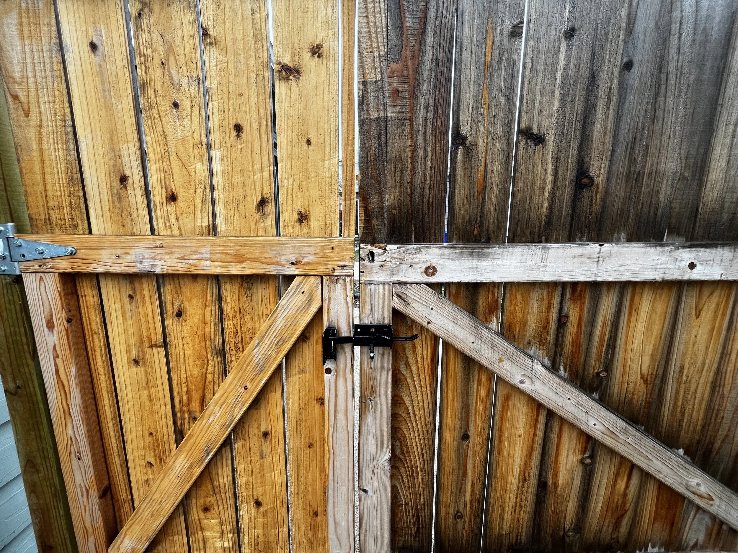 Pressure washed a cedar gate to bring it back to it's original color