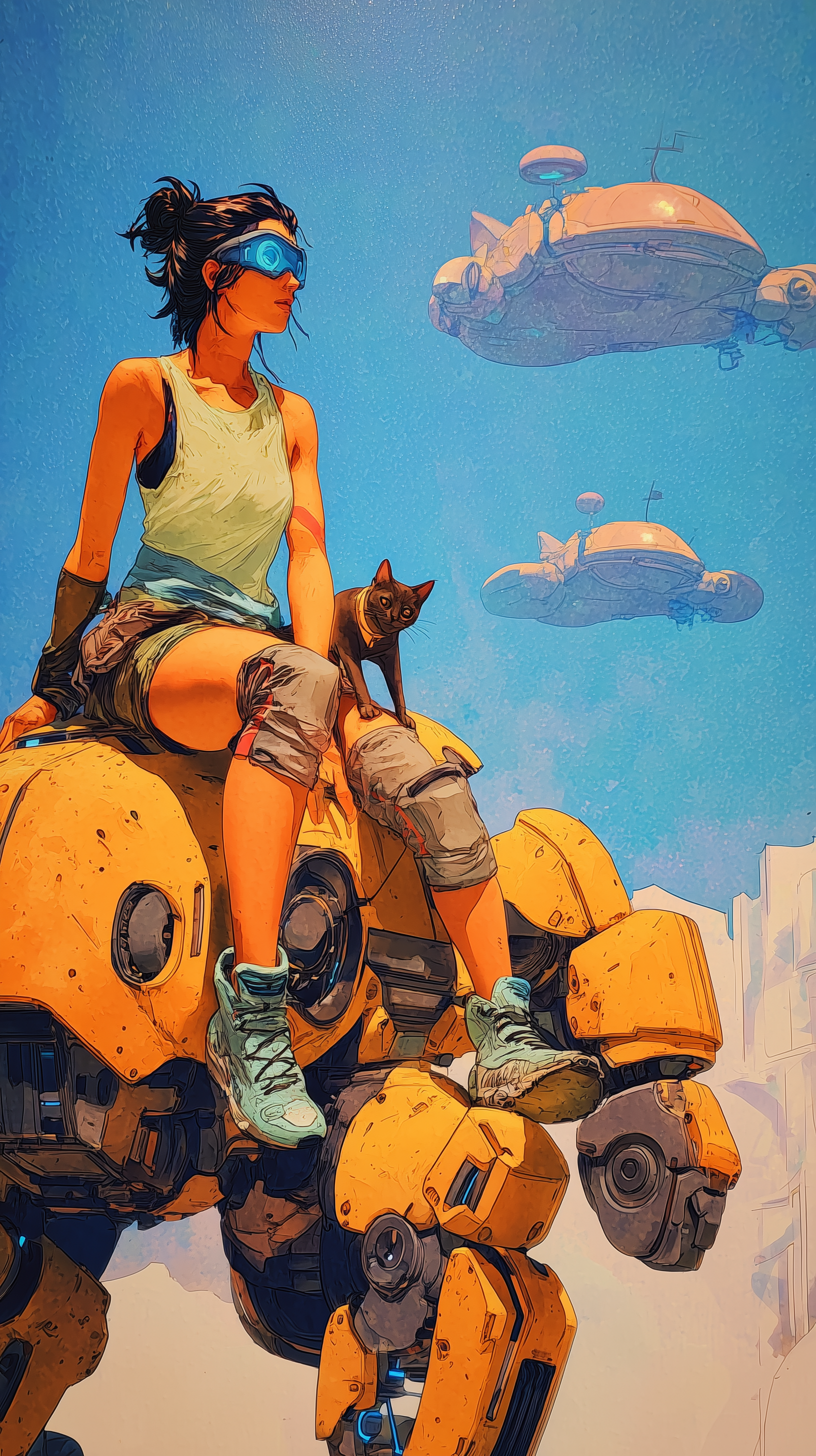 u5664483869_beautiful_mech_warrior_pilot_women_saving_the_cat_a_1cb17be4-107f-472f-ad9c-d3cc2f7bd9da.png