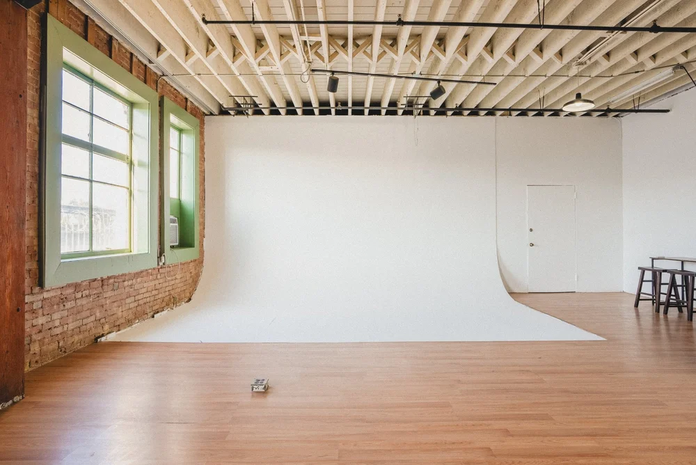 Wide view of the studio shooting area
