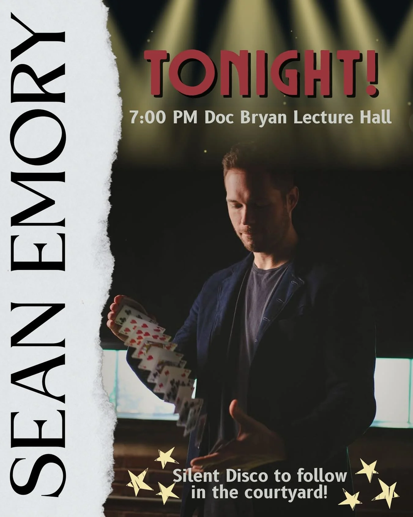 TONIGHT BCM IS ON CAMPUS!!!😝✨🤗👀
Come to Doc Bryan Lecture Hall📍 at 7:00pm⏰ to watch perception artist @sean_emory perform!!🫣
Everyone is welcome to come!! 🤗🙌🏼
We will have a silent disco in the Doc Bryan Courtyard afterwards!🪩🤫🎧 
🫵🏼🫵🏼?