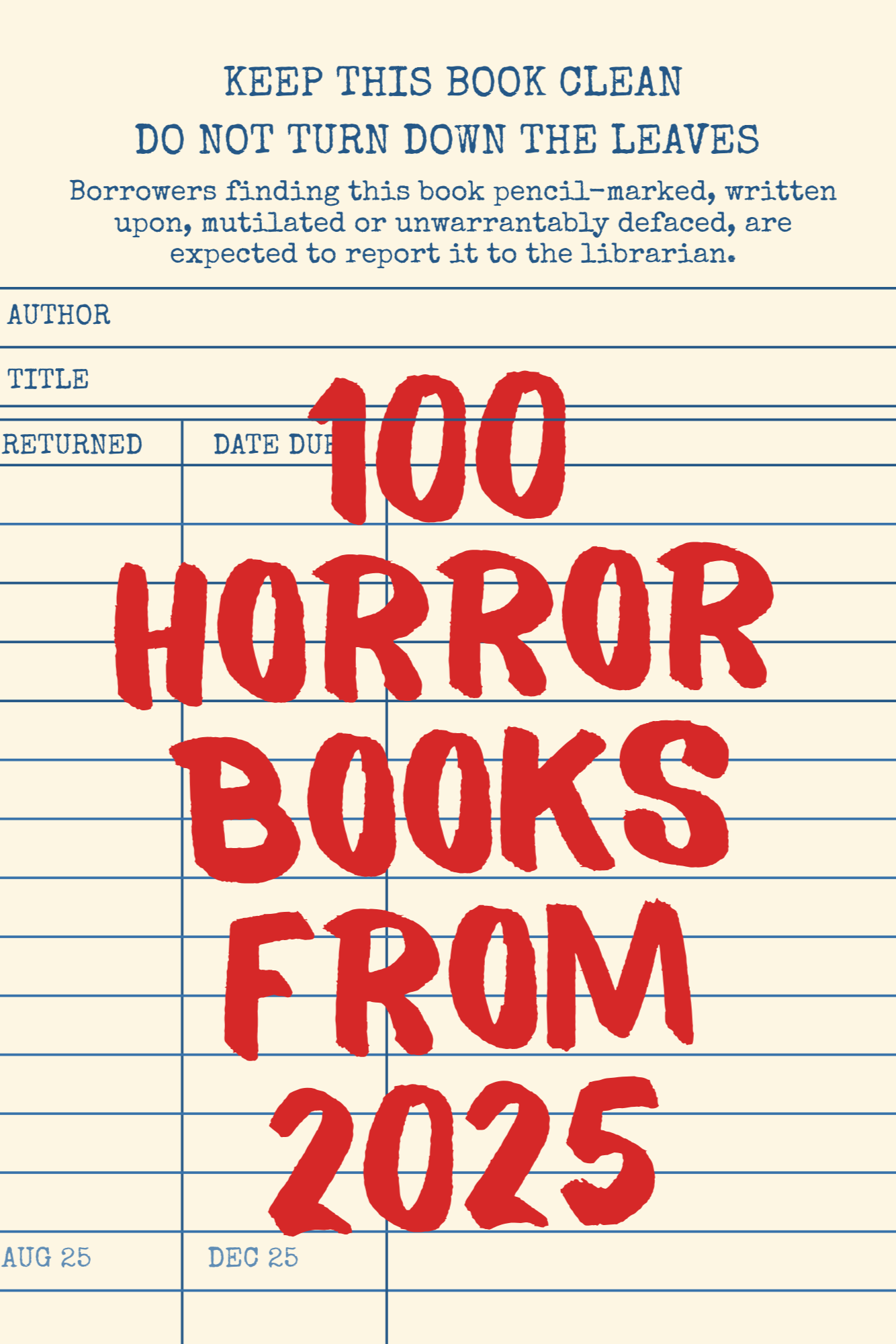 100 Horror Books from 2025