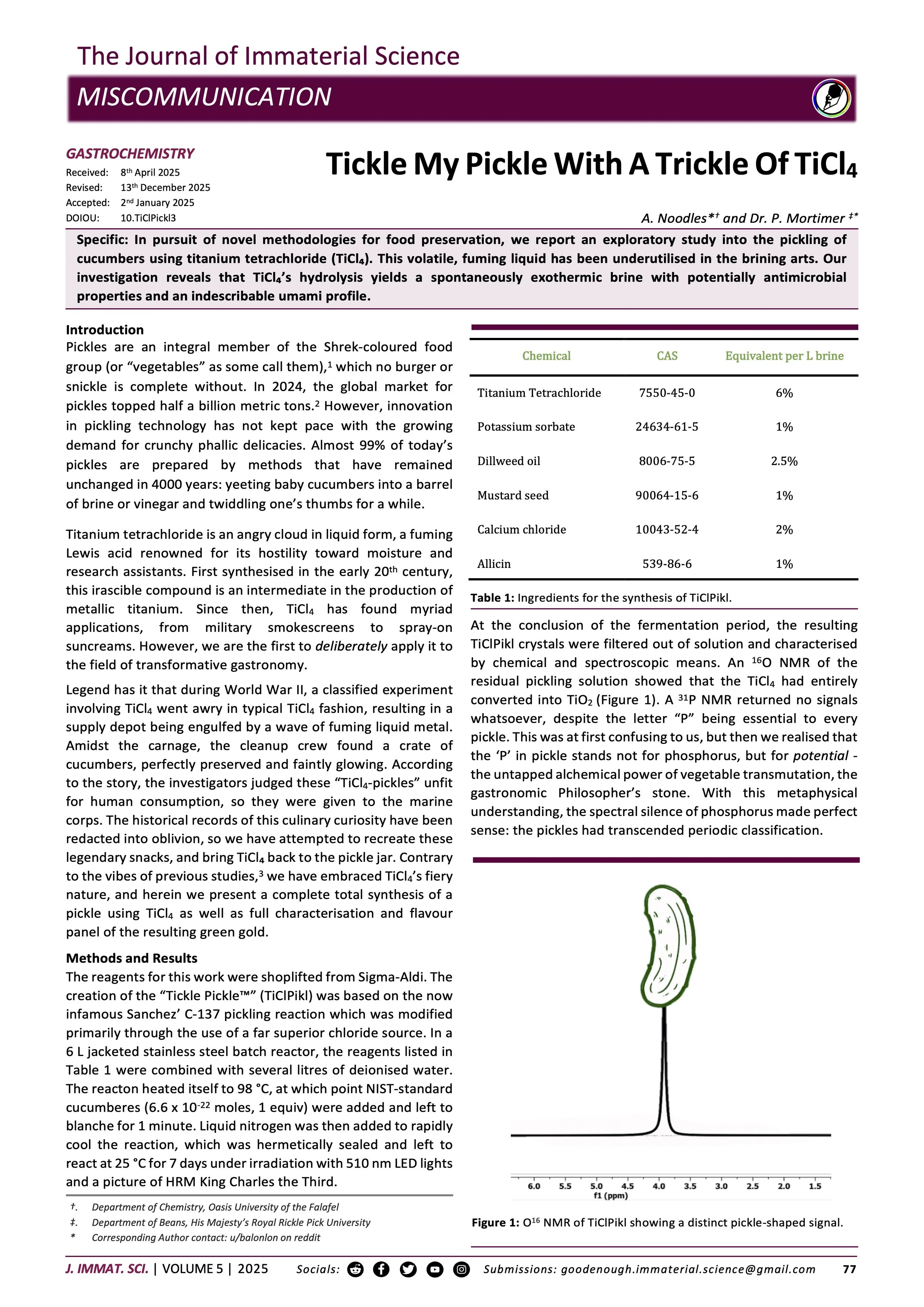 Tickle My Pickle With A Trickle Of TiCl4