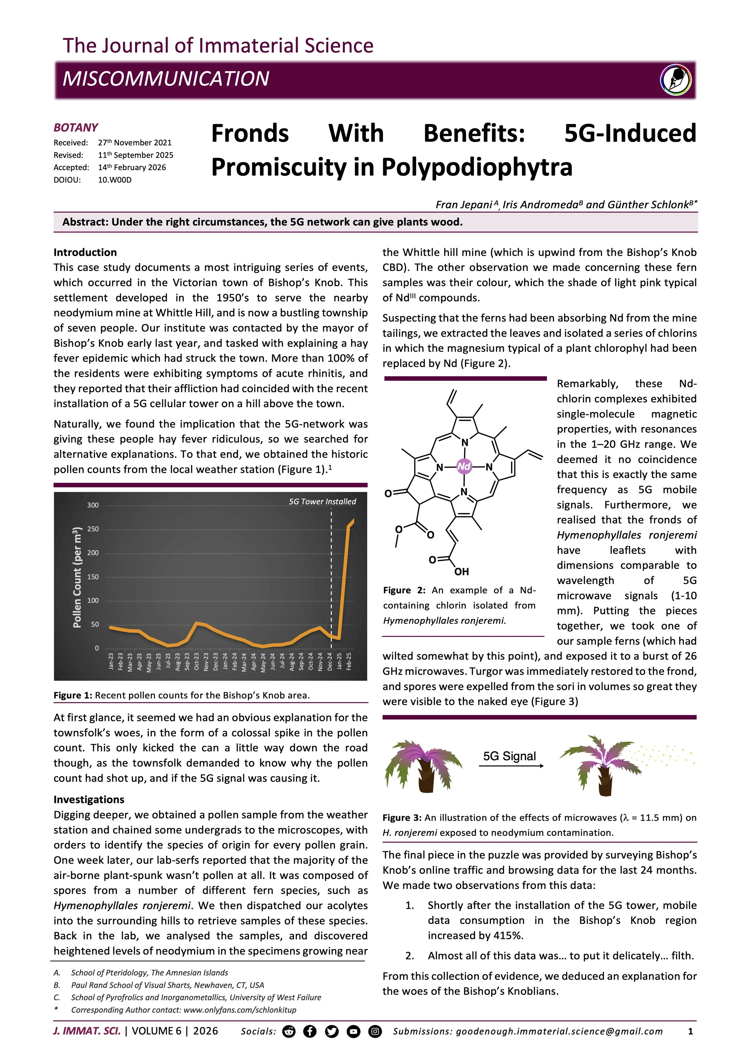 Fronds With Benefits: 5G -Induced Promiscuity in Polypodiophytra