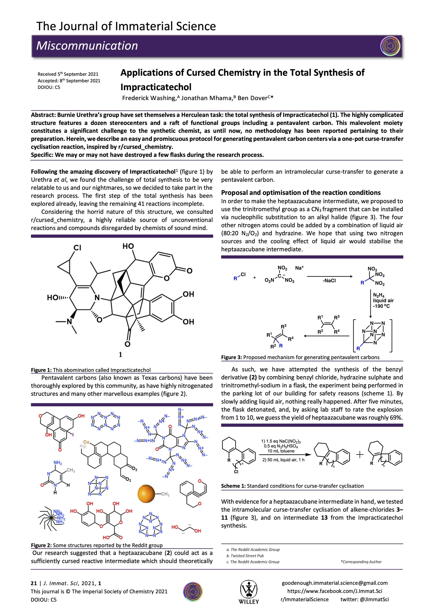 Cursed Science Applications of Cursed Chemistry in the Total Synthesis of ...
