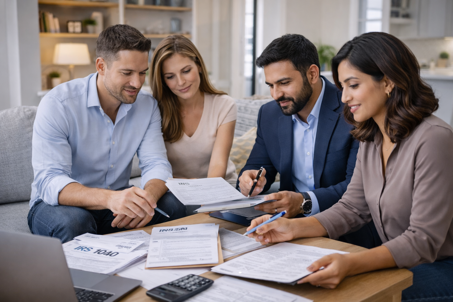 Tax professionals assisting a client with IRS tax debt, audit defense, and levy resolution