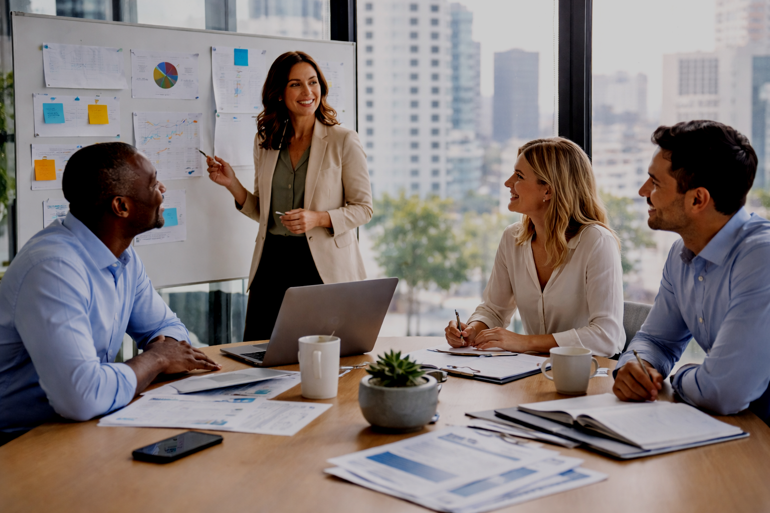 Business consulting team meeting with a strategic financial advisor to discuss growth and financial strategy