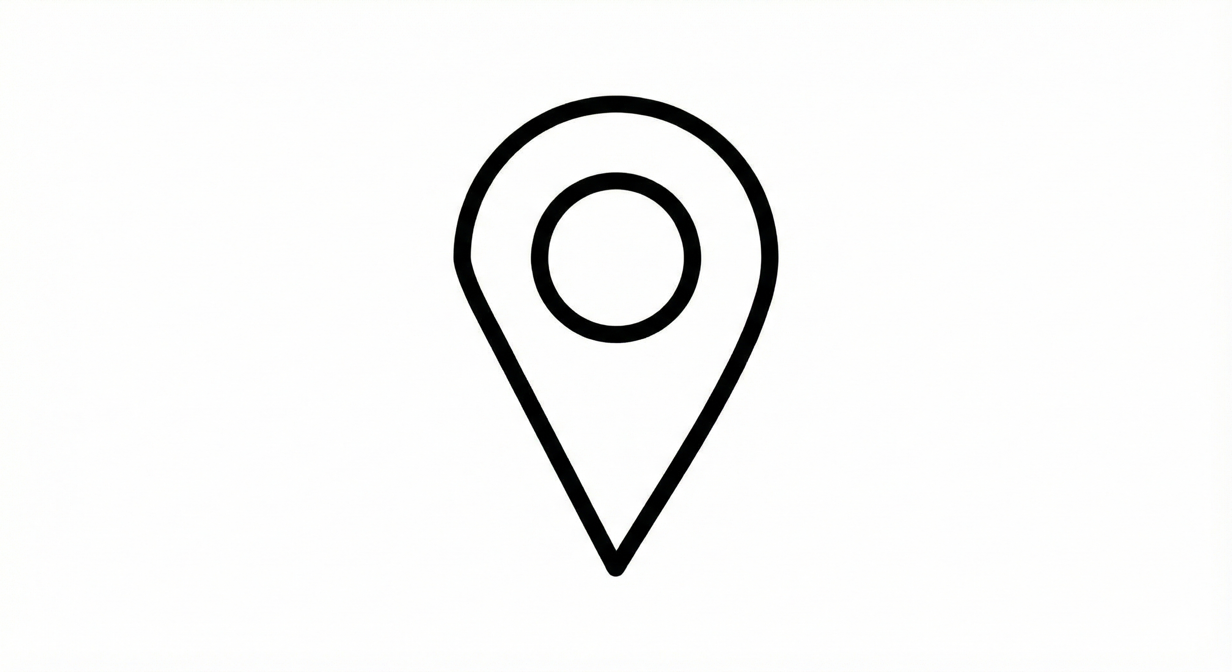 A simple black and white icon of a map location pin in the center of the image.