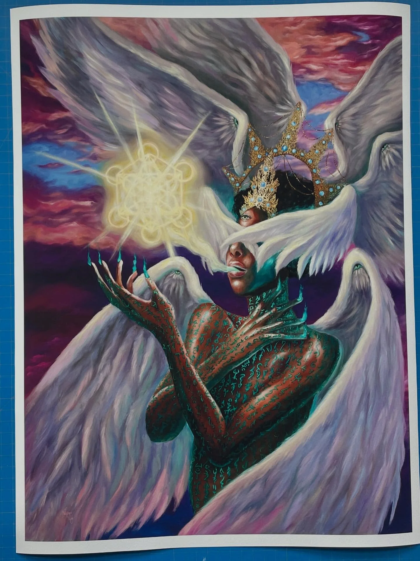 Voice of God by @whitneypaigeart 18x24&rdquo; on our beautifully textured cotton rag (Somerset Velvet)