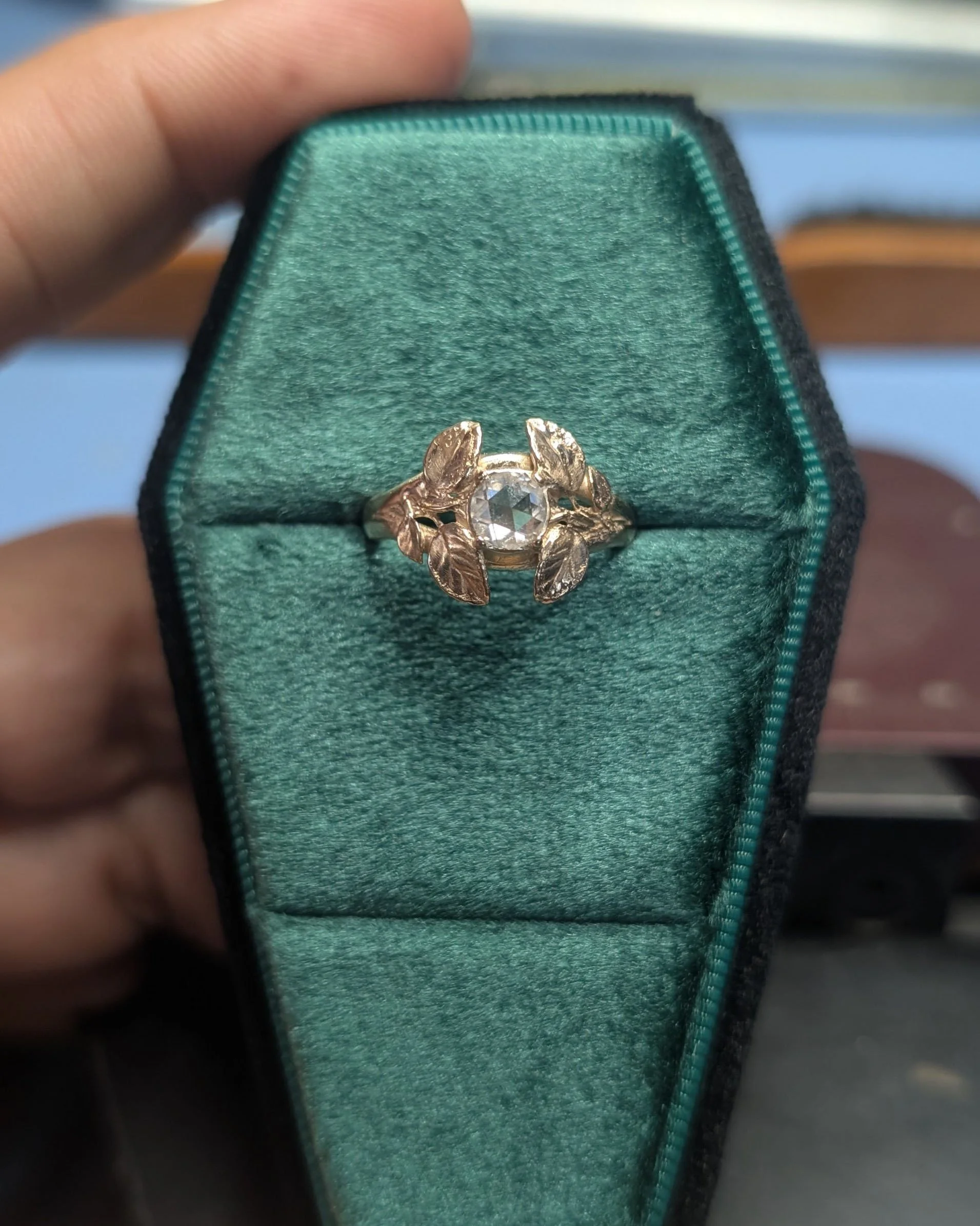 Bronze with a 5mm Moissanite