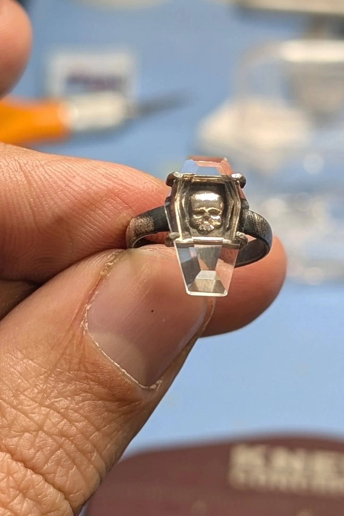 Memento Mori with Quartz Gem