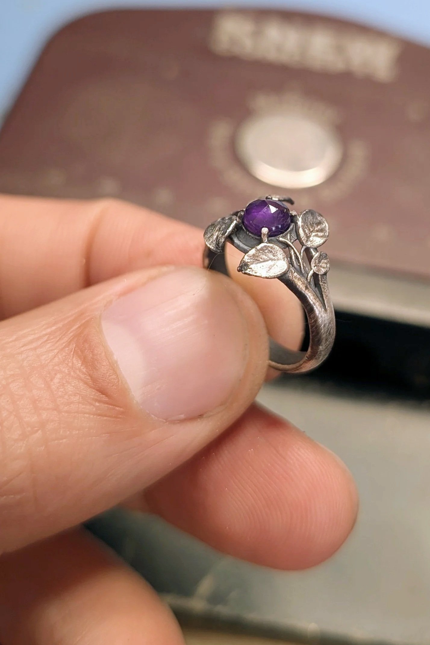 Sterling Silver with 5mm Amethyst