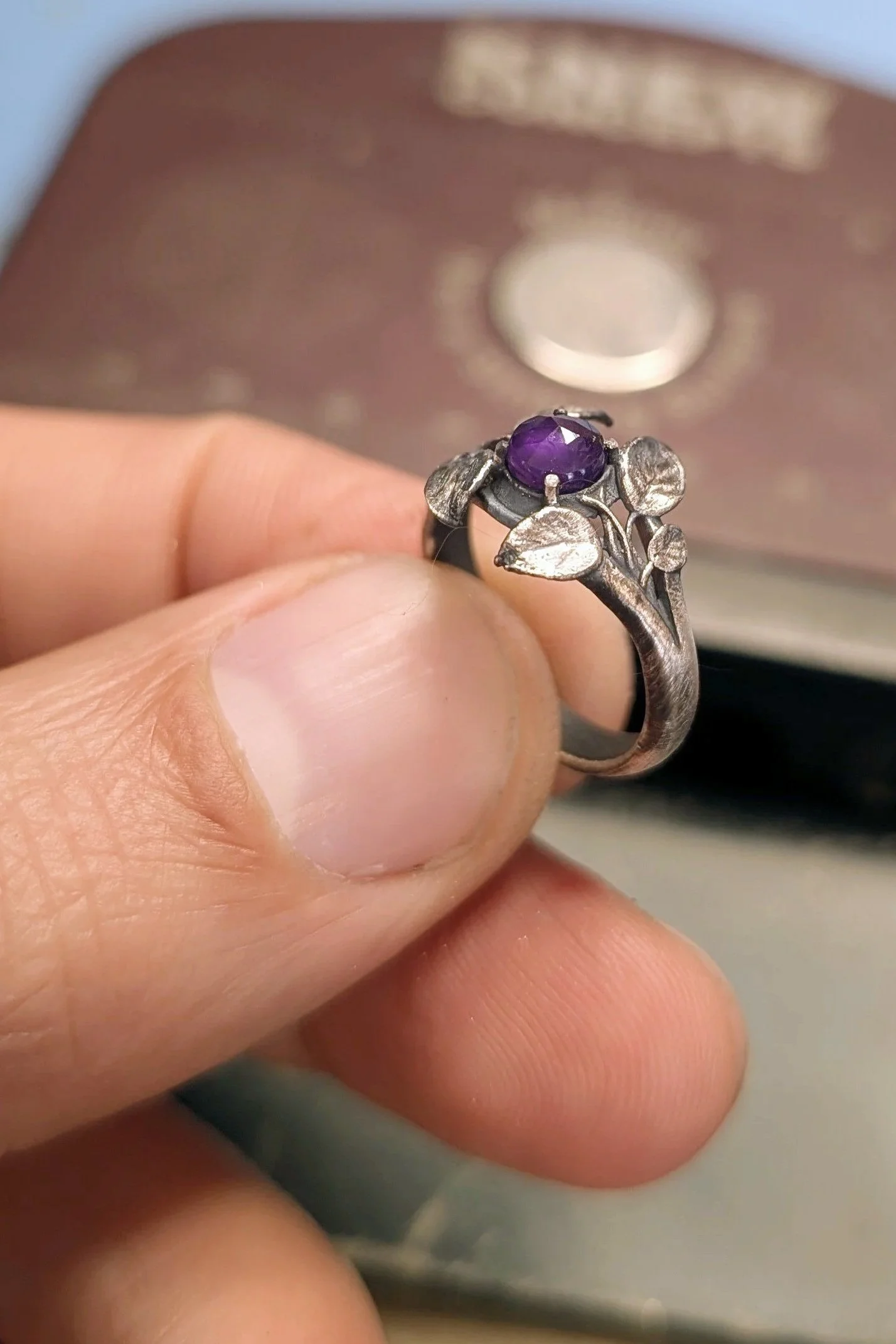 Sterling Silver with 5mm Amethyst