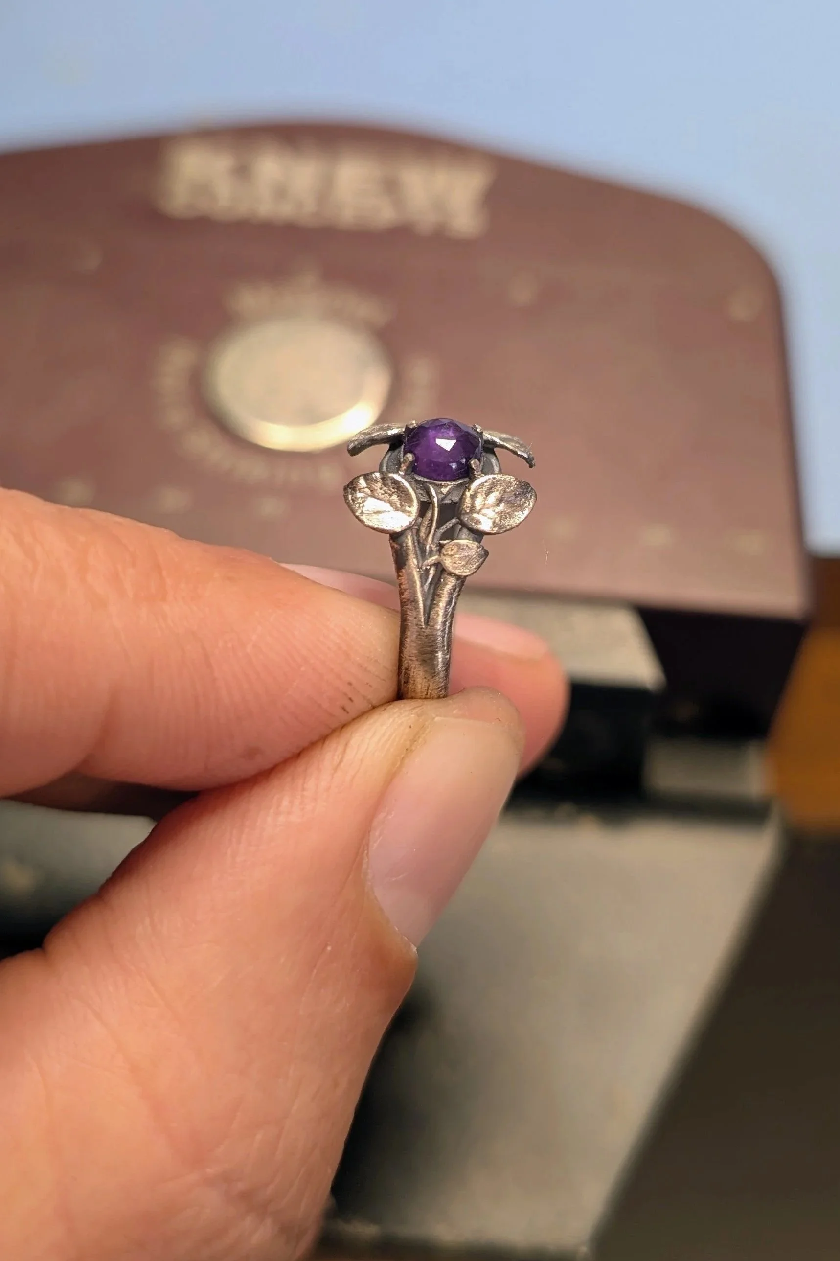 Sterling Silver with 5mm Amethyst