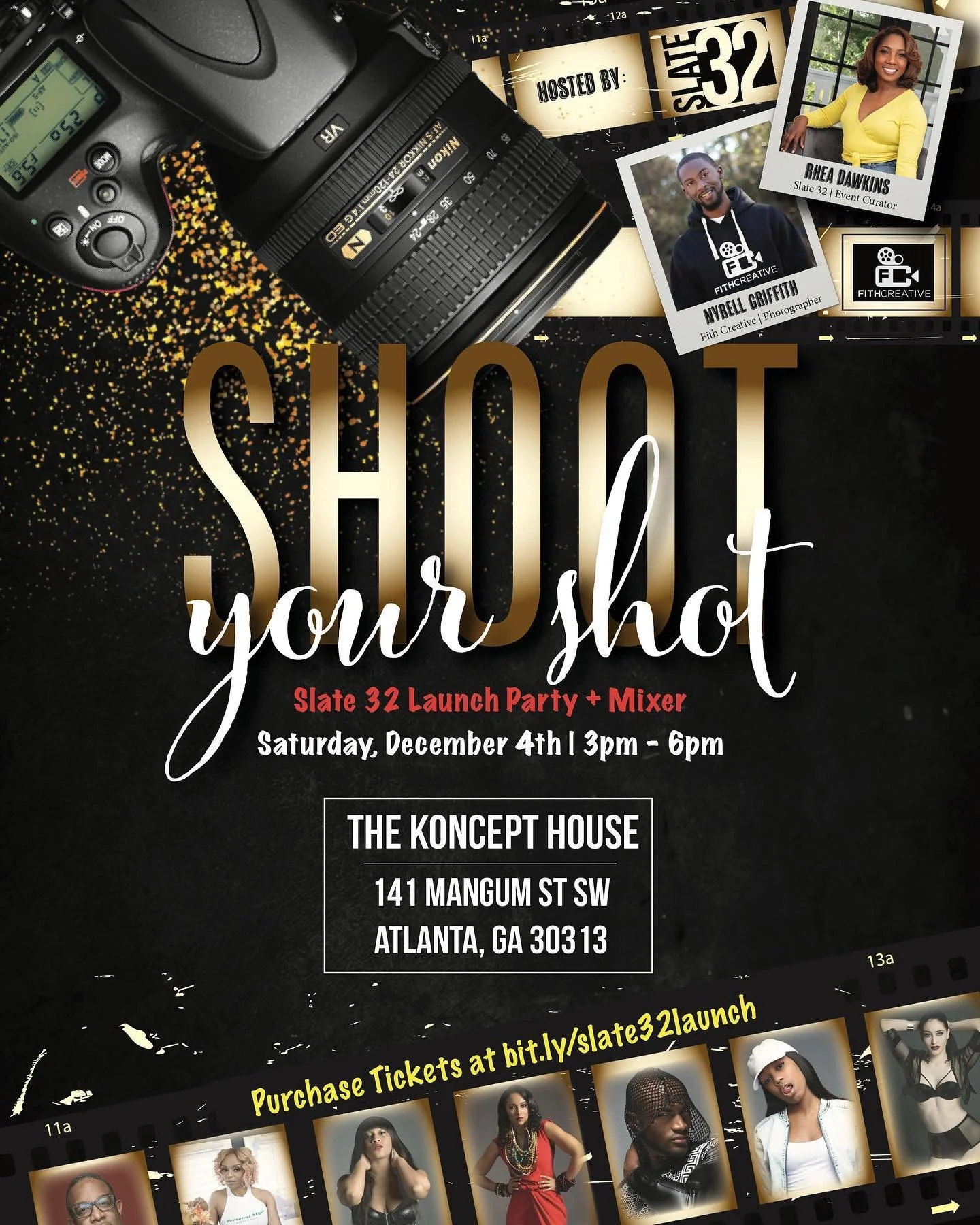 TOMORROW, IT&rsquo;S A CELEBRATION 🎉! Join Slate 32 Events and Fith Creative LLC on December 4th for &ldquo;Shoot Your Shot&rdquo;, Slate 32&rsquo;s launch party and mixer. As we celebrate the start of a new brand, we want to help you build yours. C