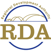Logo of the Regional Development Authority with a stylized mountain and gold-colored 'RDA' text.