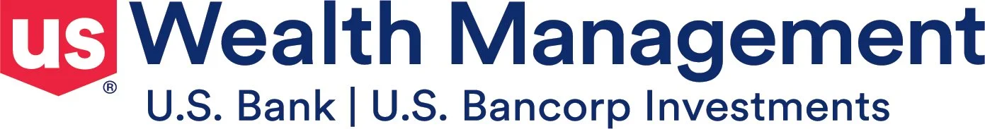Logo of U.S. Wealth Management, featuring the red and white 'us' emblem on the left, with bold navy blue text reading 'Wealth Management' and smaller text beneath stating 'U.S. Bank | U.S. Bancorp Investments'.