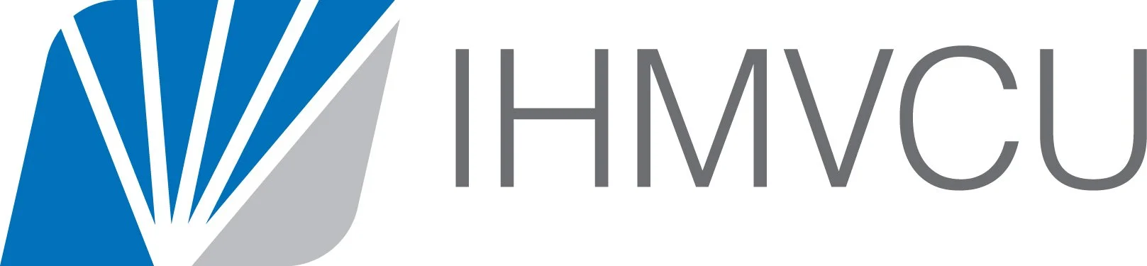 Logo with a stylized blue and gray fan shape and the text 'IHMMCU'