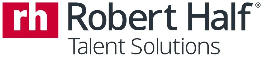 Logo for Robert Half Talent Solutions with red 'rh' symbol.