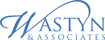 Company logo for Wastyn & Associates in blue with stylized lettering
