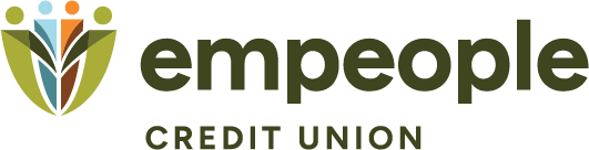 Empleople Credit Union logo with a shield and leaf design.