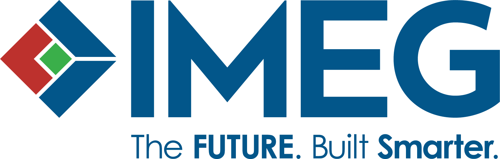 Logo of IMEG, with the tagline 'The FUTURE. Built Smarter.'