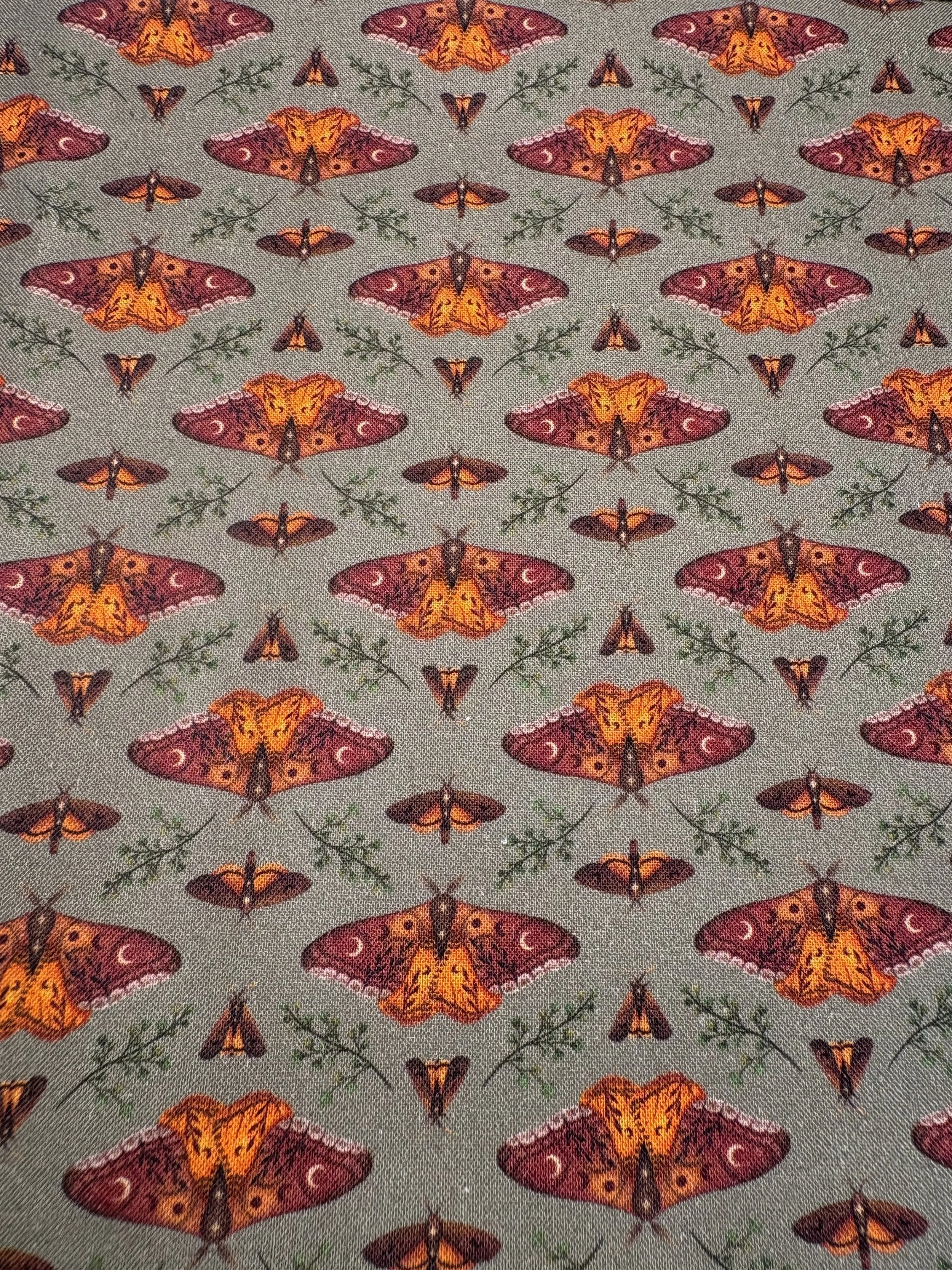Green With Orange Moths