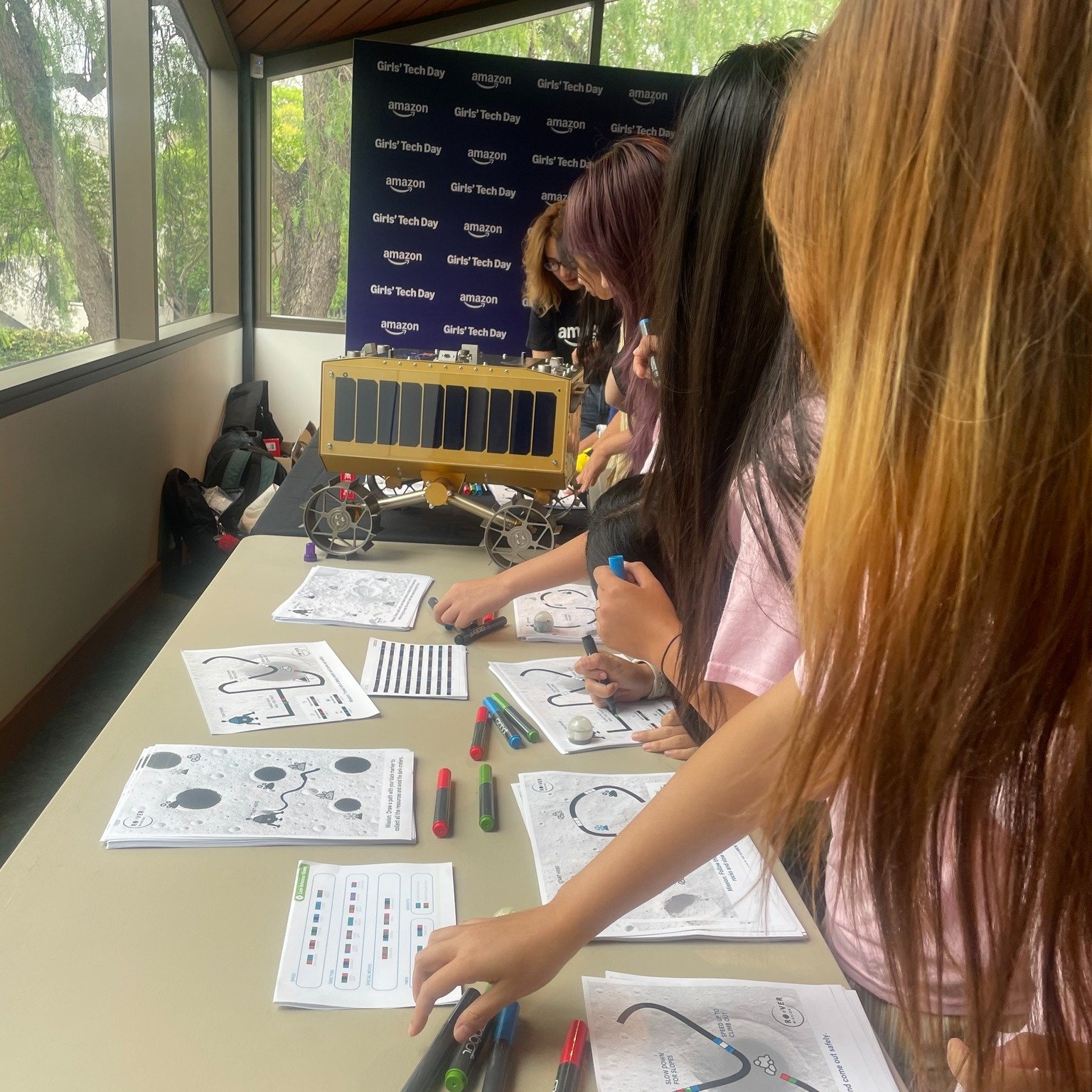 Roo-ver at Amazon Girls&rsquo; Tech Day!

Roo-ver on display, accompanied by lots of questions, and mission-style challenges with play robotics so students could try the kind of thinking rover teams use. Big thanks to the organisers and all the stude