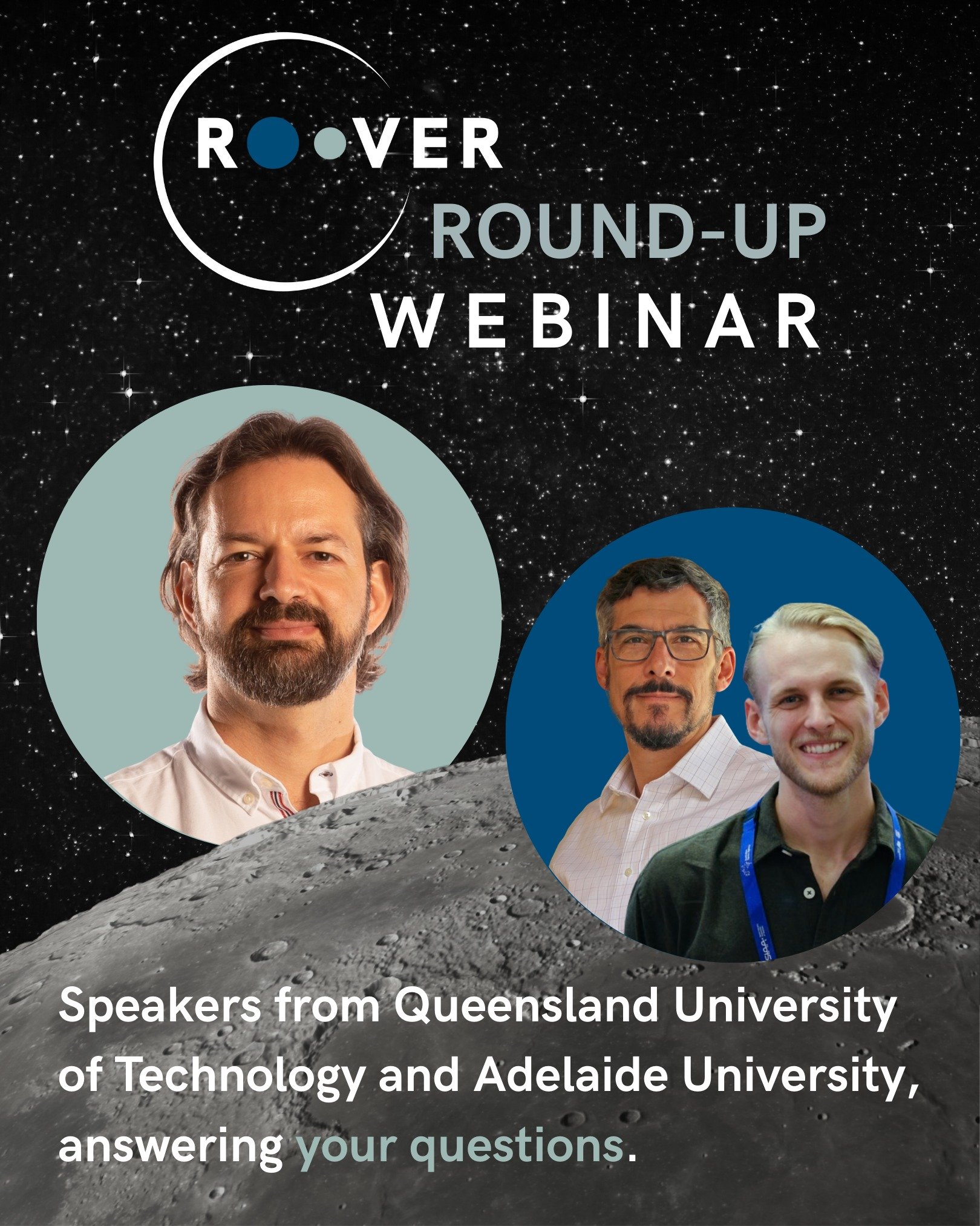 Less than one week to Round-Up: Wed 11 Feb, 12pm AEDT.
QUT: localisation &amp; perception.
Adelaide University: thermal-vac + mobility testing on analogue terrain.
Plain language + live Q&amp;A. Register: https://www.roovermission.com.au/webinar

#Ro