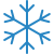 Stylized blue snowflake design.