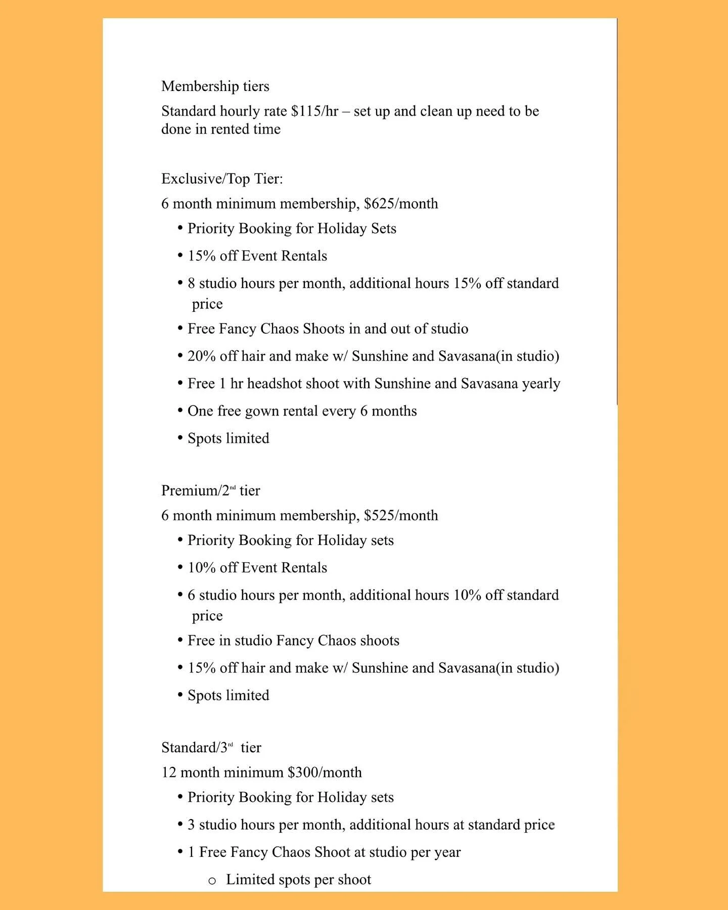 Heyo!!! Website and booking is going live Nov 1! Here&rsquo;s out membership Info ❤️❤️