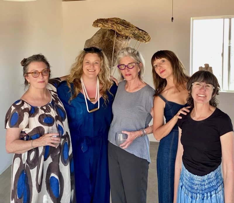 The artists and curator of Material World, left to right: Laura Cooper, Adrienne Adar, Coleen Sterritt, Nicola Vruwink, and Heidi Schwegler