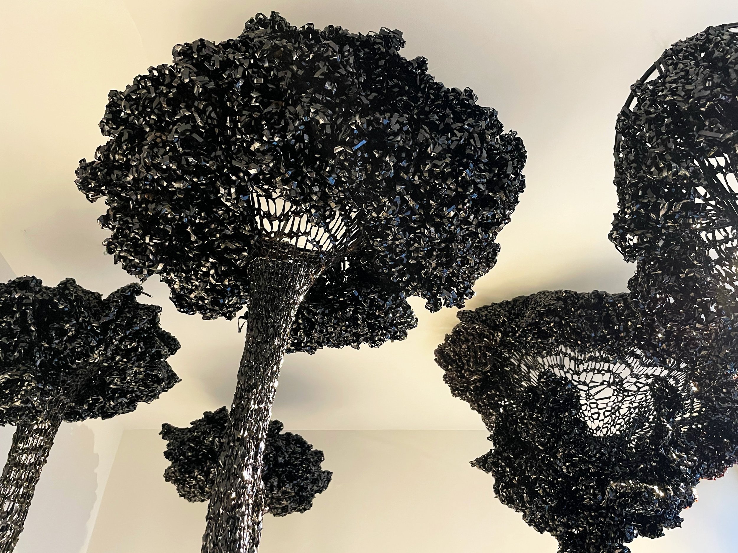 Organic Style Crocheted Cassette Tape Installation
