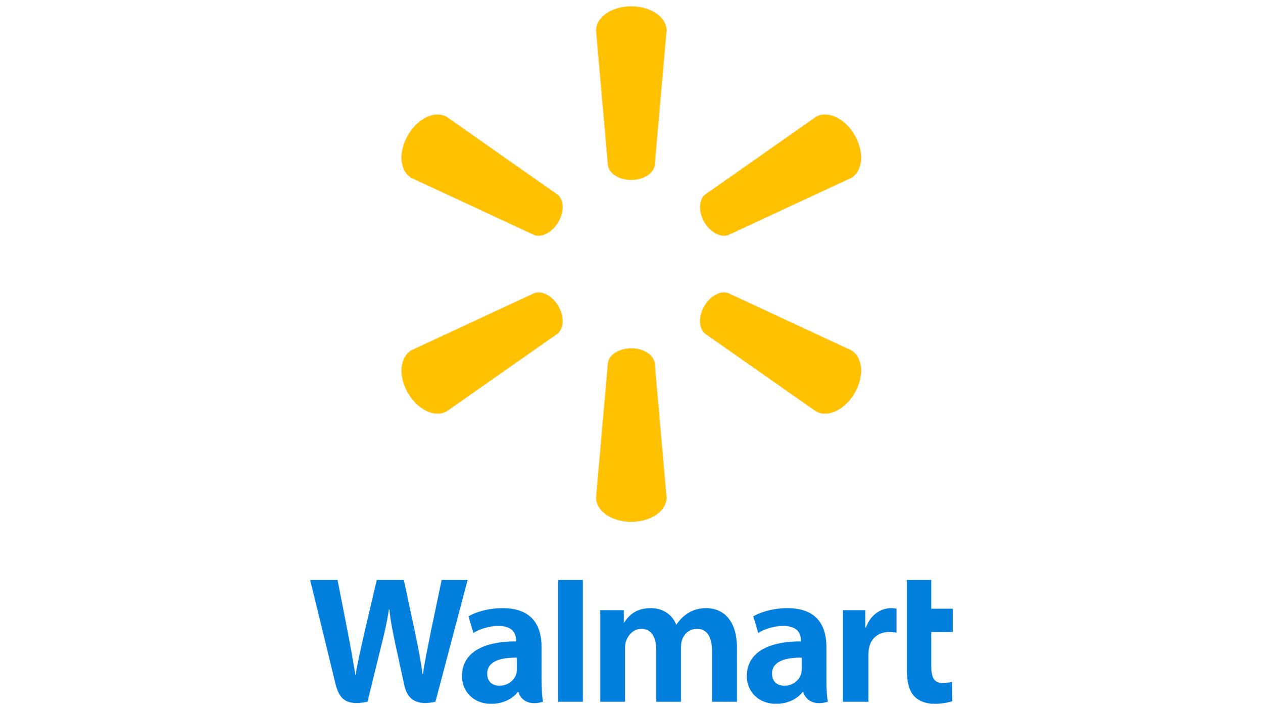 Walmart logo with a spark symbol in yellow above the word 'Walmart' in blue.