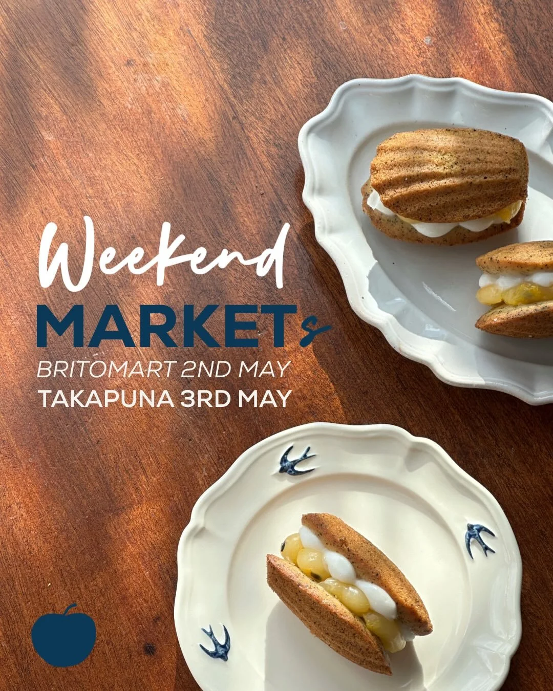 This weekend we will be at two markets ♡ @britomartsaturdaymarketnz @britomartnz @takapunamarket 

Market info
Saturday, Britomart - 2nd May, 8am - 2pm
Sunday, Takapuna - 3rd May, 7am - 12pm

Desserts
&bull; Feijoa/lemon/coconut sandwich cookie
&bull