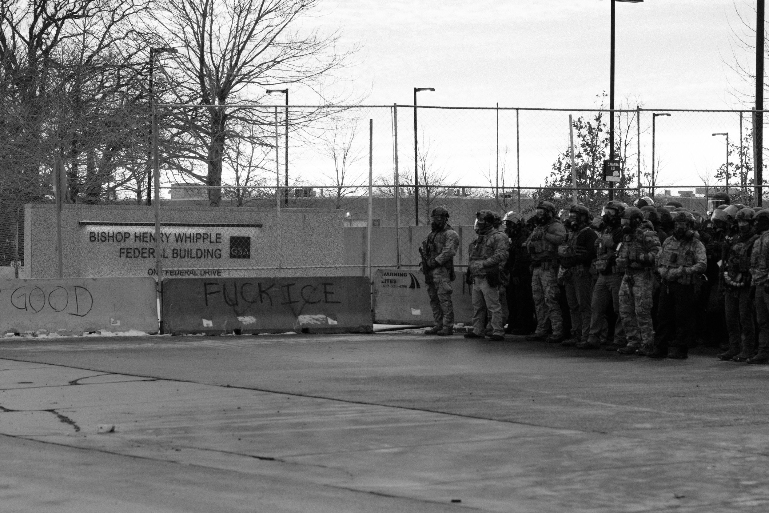 January 17 2026 outside the Whipple Federal Building in Minneapolis. ICE agents entered and exited the federal facility as community members gathered nearby to protest. Tensions escalated when federal agents threatened to use chemical irritants and, 