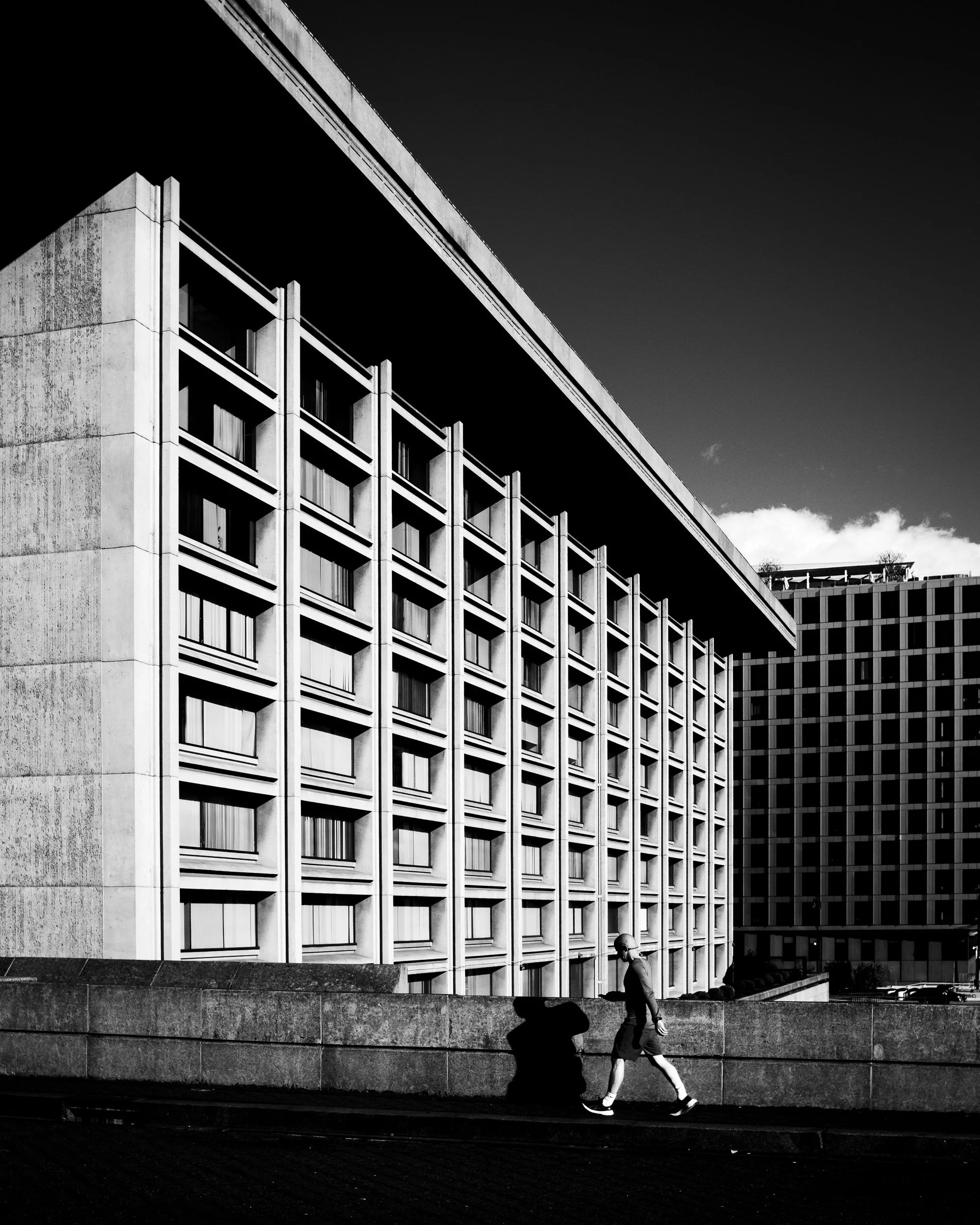 L'Eenfant Plaza Washington DC, Architectural black and white art photography