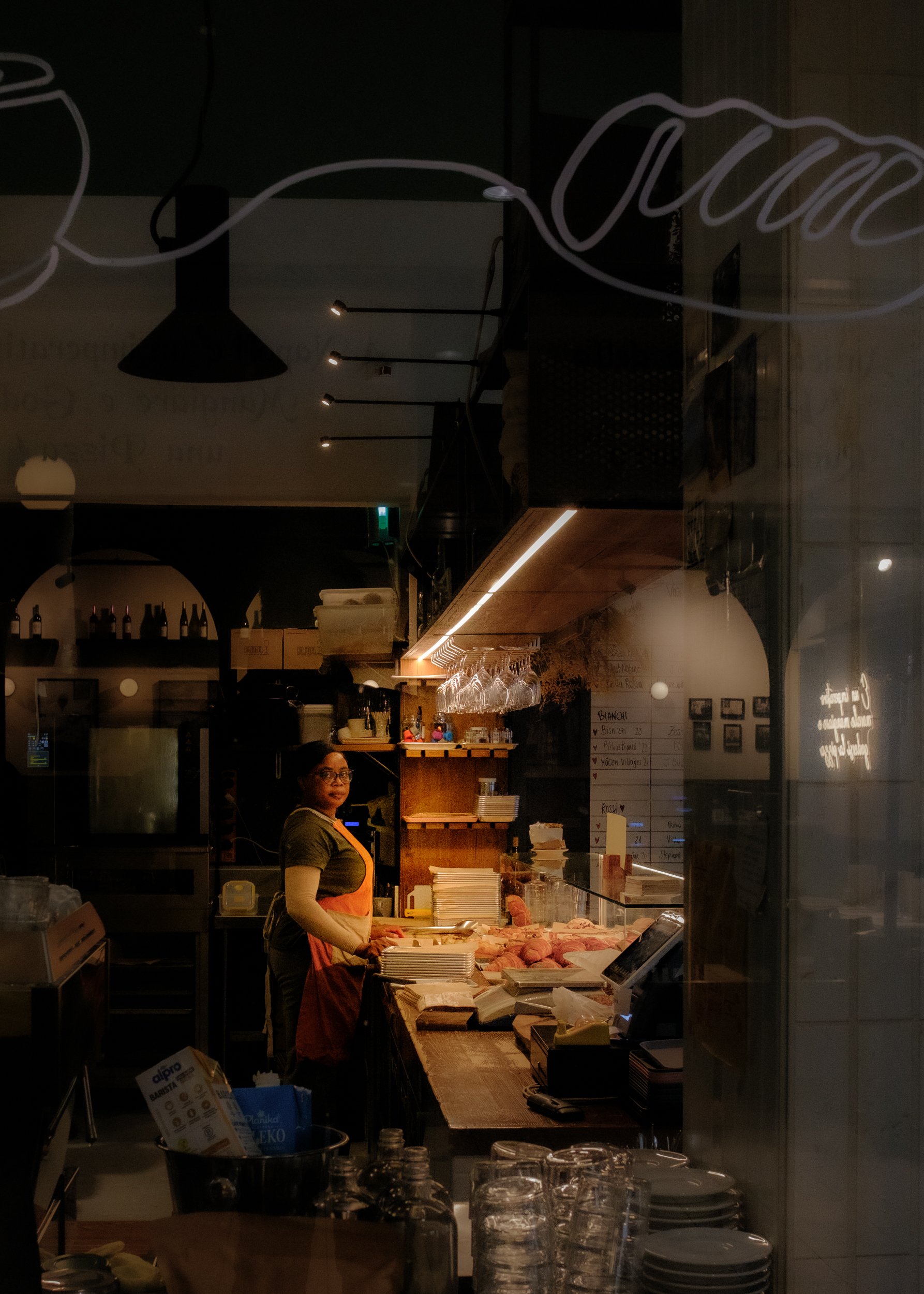 To the hard working people that make our travel experience pleasurable. Cafe in Trieste, Italy.