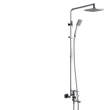 Rosy Square Rain Shower with Handheld