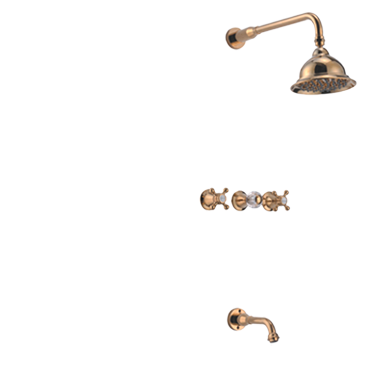 Burly Industrial-Style Wall-Mount Shower Set